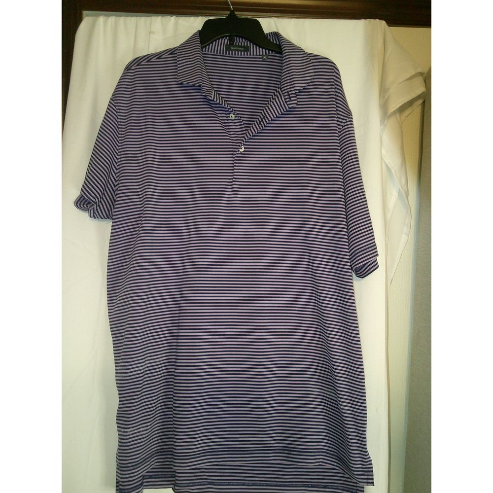 Turtleson Purple Striped‎ Performance Golf Shirt Short Sleeve Golf Tennis XL